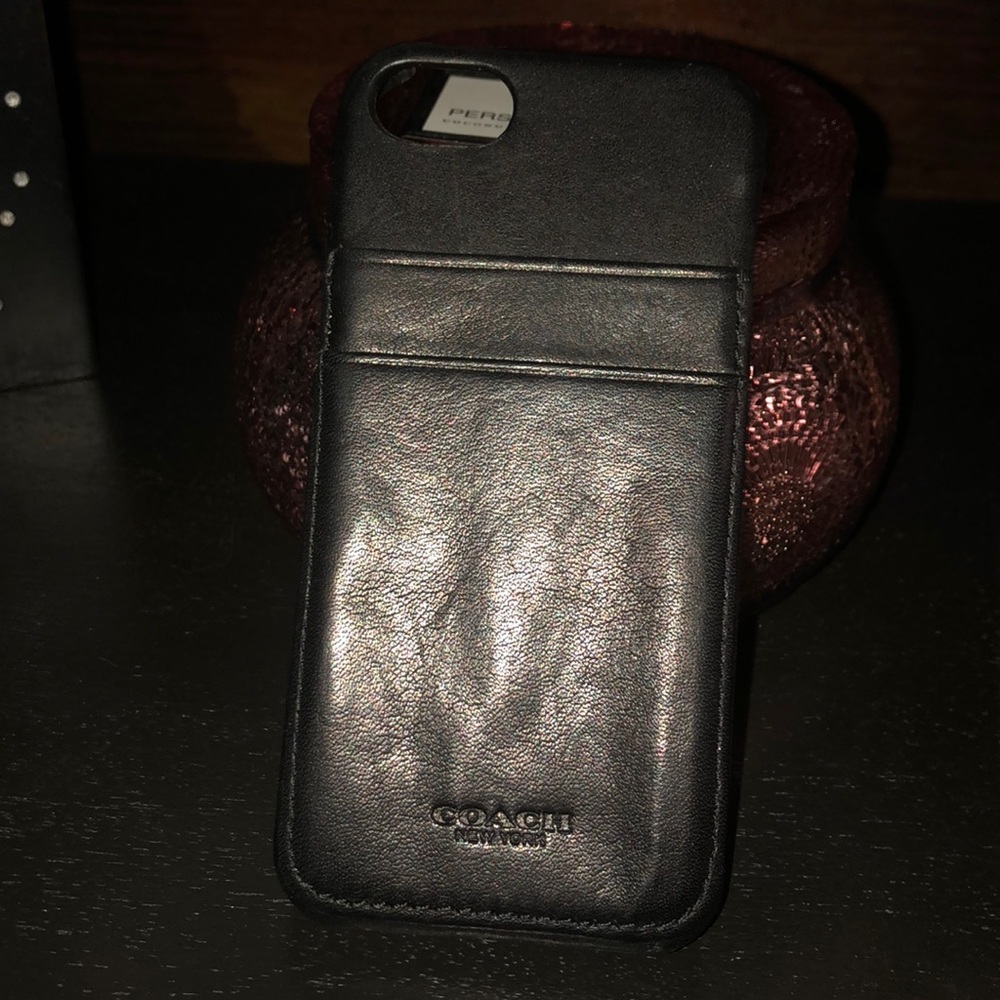 Coach leather cell phone cover